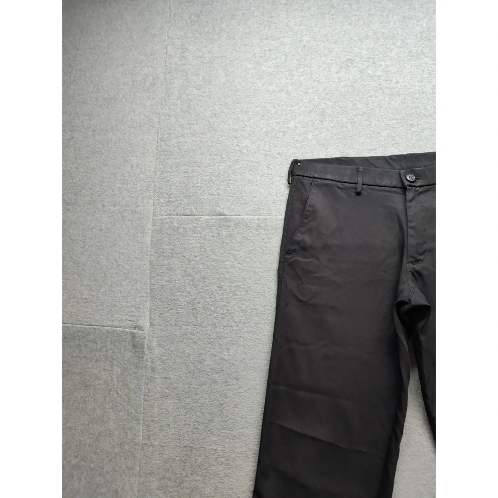 Haggar Men Pant‎ 32X32 Black Flat Front Slash Pockets Comfort Casual Trouser